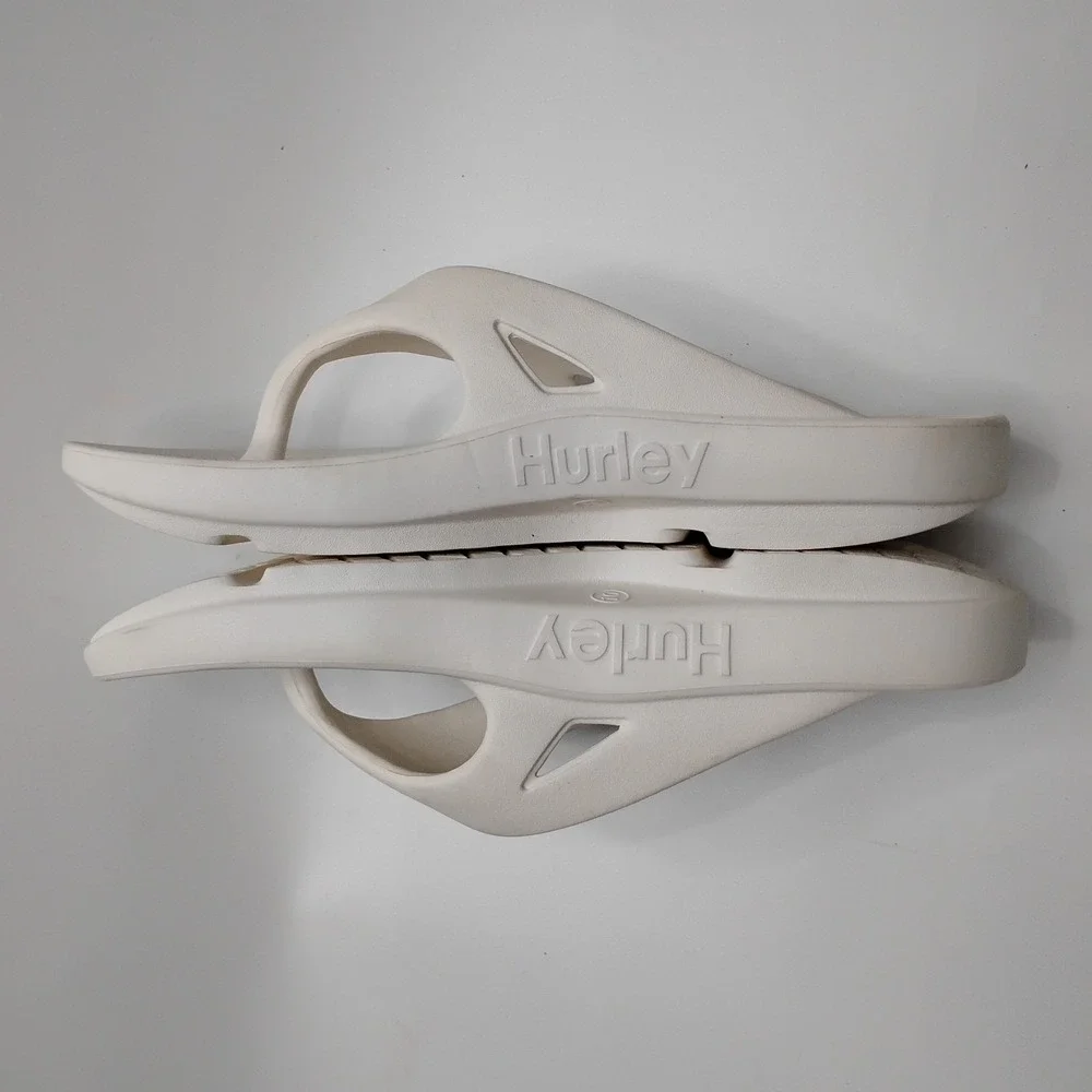 Hurley Injection Flip Flops Men's 10 White Comfort Sandals